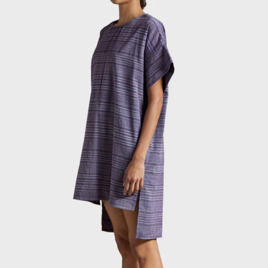 Carla Fernandez Tunic Shawl Poncho Tunica Rebozo Pullover Cover Up Blue Indigo — image 3 of 8